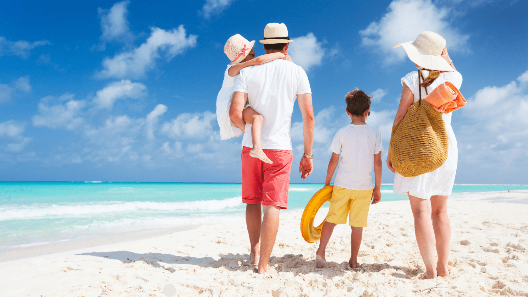 Family on a beach vacation.