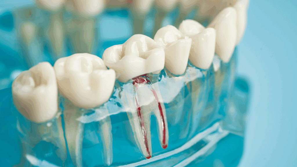 Model of Root canal with crown